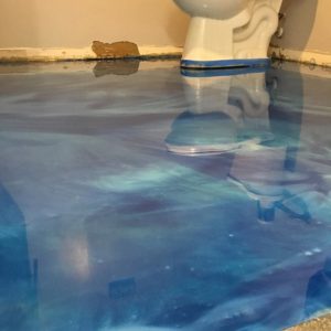 Oceanblue Bathroom Floor